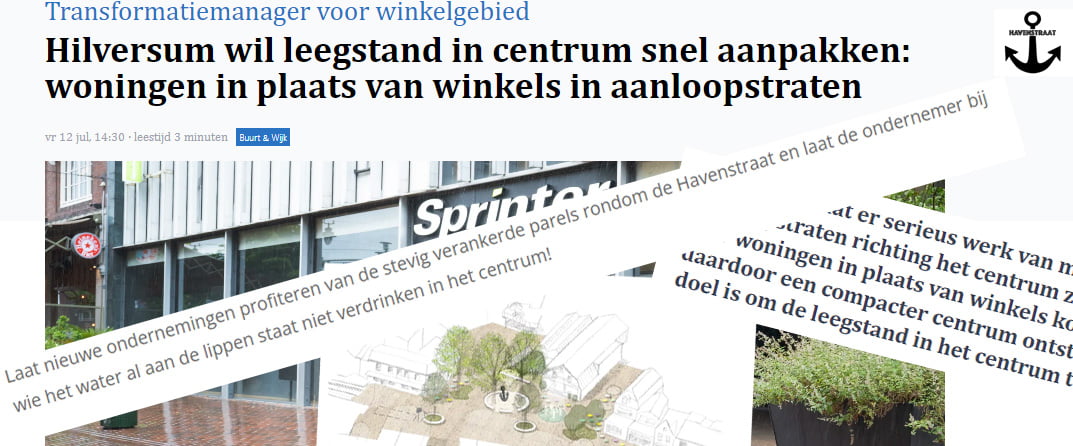 Reactie bestuur op artikel betreffende aanloopstraten verschenen in Hilversums Nieuws